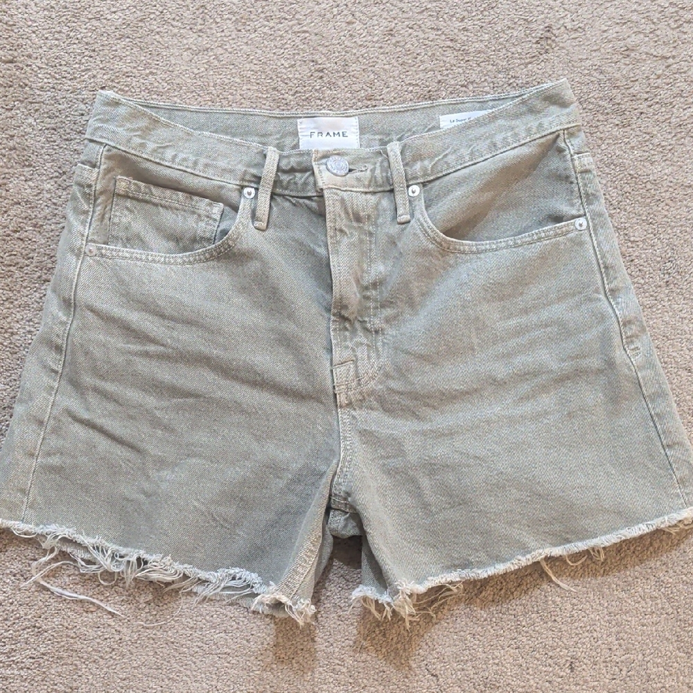 Frame Denim Women's Gray Distressed Jean Shorts